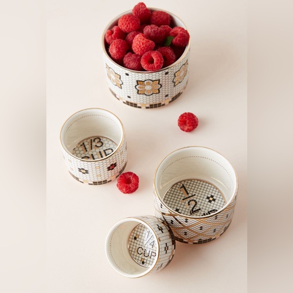Anthropologie Bistro Tile Measuring Cups 4ct - Picture 1 of 2